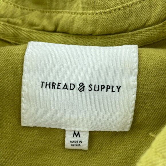 Thread & Supply Gold Corduroy Button-Up Shirt W/ Frayed Hem Medium 2034 - Picture 5 of 9